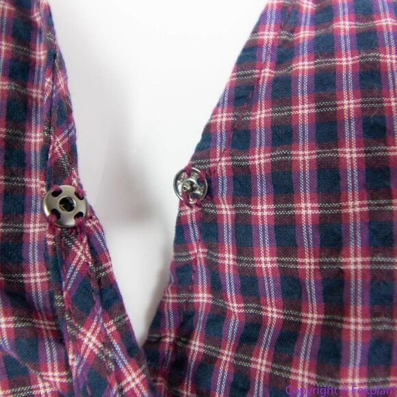 NEW Madewell Flutter-Sleeve Side-Tie‎ Wrap Top in Plaid, S - Picture 8 of 14